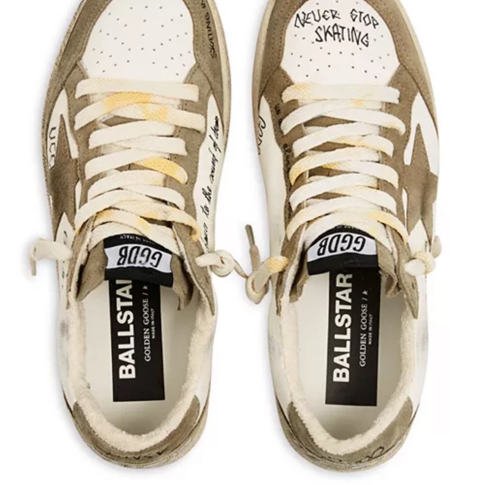 Golden Goose Ball Star Sneakers - White and Brown